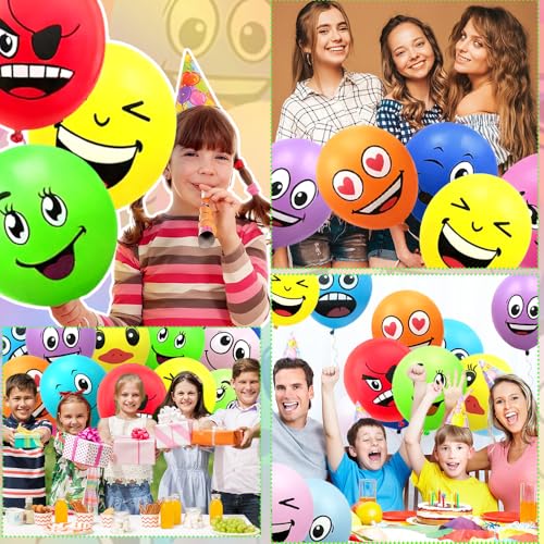 30/50/100 Pièces Ballon Emoticones, Ballon Anniversaire Multicolore Smiley pour Anniversaire Mariage Fête Décoration (30) – vue 8