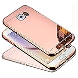 Galaxy S6 Case, TabPow Mirror Case Series - Electroplate Bumper Bling Luxury Slim Hard Back Case Cover For Samsung Galaxy S6, Rose Gold