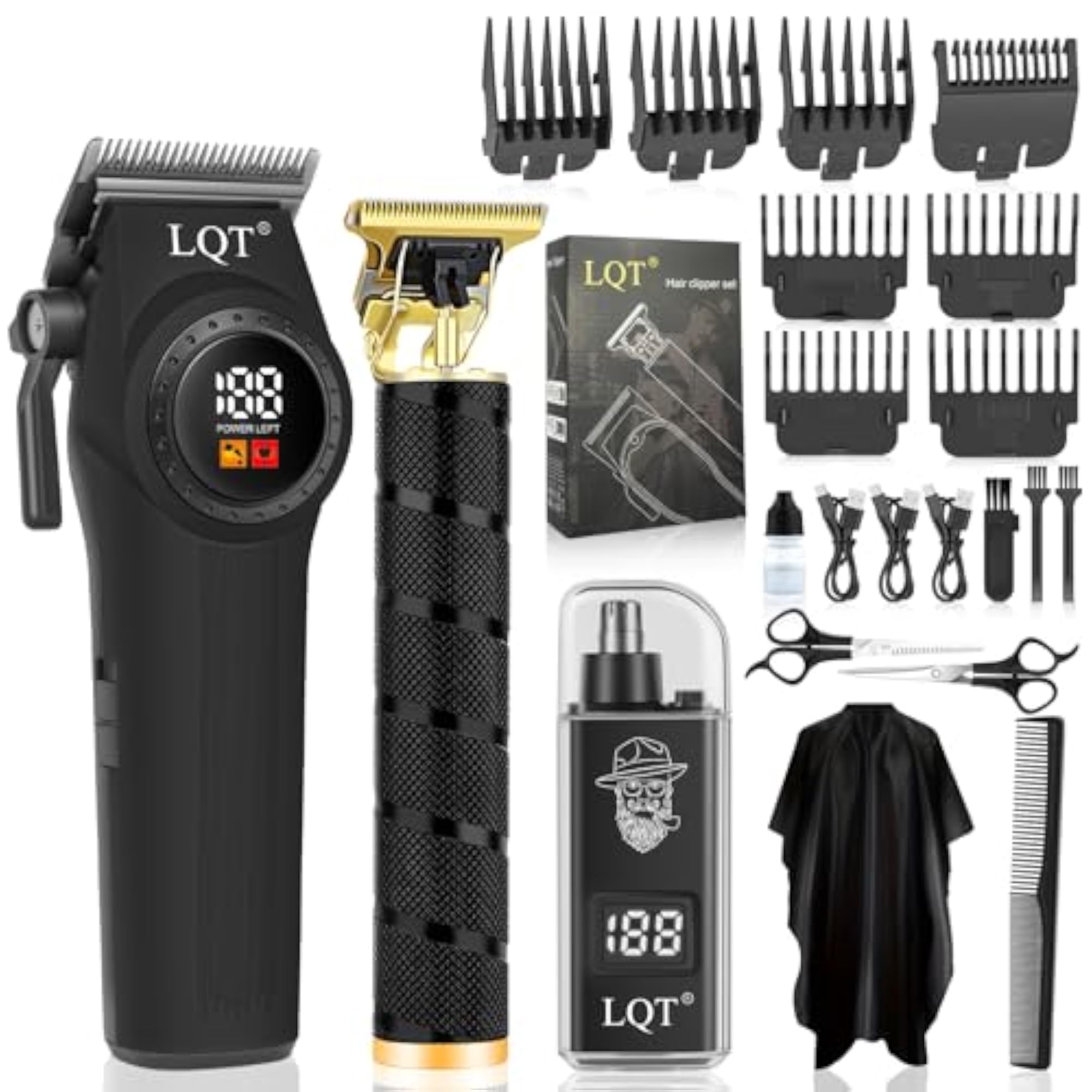 Men's 3-Piece Professional Grooming Kit with Hair Clipper & Trimmers
