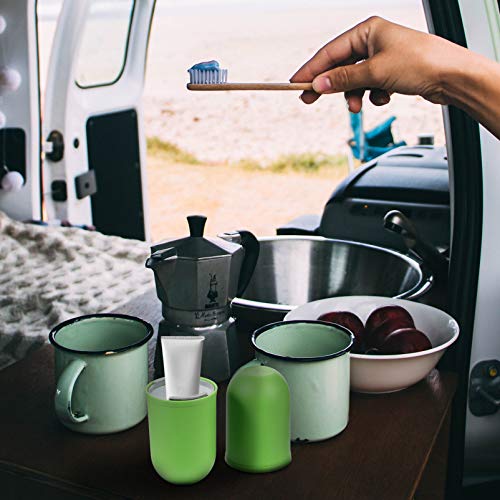 Exceart — Estojo para escova de dentes de viagem portátil de plástico para escova de dentes, suporte