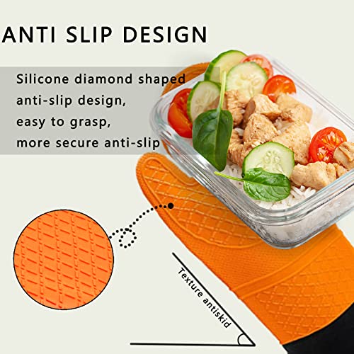 Fantecia Oven Mitt Set, Silicone Oven Mitts With Pot Holders And Trivet Mats, Heat Resistant, Anti-Slip And Easy To Clean #TOP4