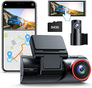 4K Dash Cam Front and Rear with WiFi GPS, LAMTTO Touch Screen 4K/2.5K+1080P Car Camera w/64GB Memory Card, 3.16