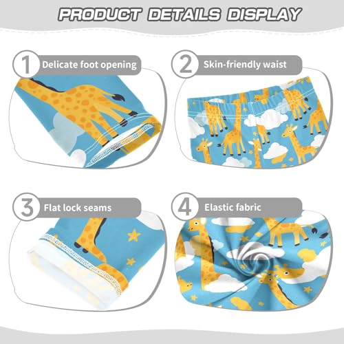 KLL Cute Giraffes Clouds Toddler Girl Basic Leggings Stretch Full Length Pants Exercise3