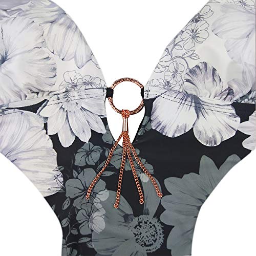 Ankomina Women's Sexy One Piece Swimsuit Print Cutout Backless Bikini Monokini Bathing Suit #TOP5