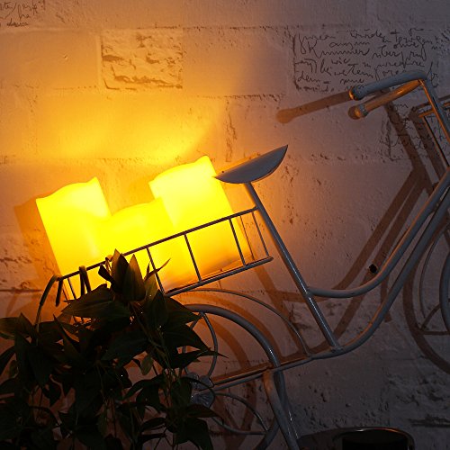 Image of QIDEA Waterproof Outdoor Flameless LED Candles with Remote and Timer 3 inchx6 inch | Realistic Flickering Battery Operated Electric Plastic Resin Pillar Candles for Christmas Decoration 3-Pack