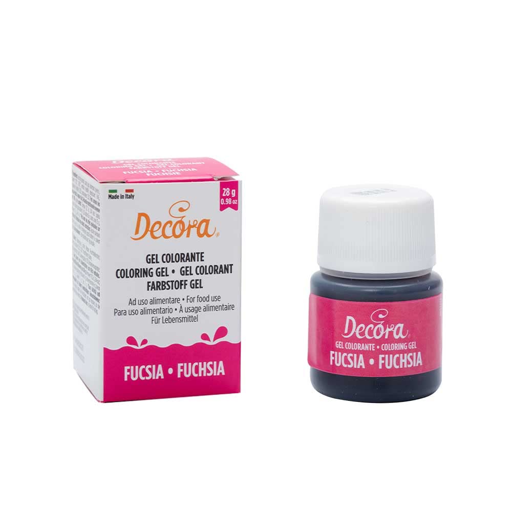 Decora 9600811 Gel Colorante Fucsia, 28 g, Ideal para Cubiertas y Decoraciones, Crea Colores Intensos y Brillantes, Hecho en Italia