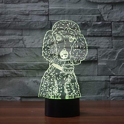 Lámpara de Mesa de Ilusión 3D Poodle con Control Remoto miniatura 3