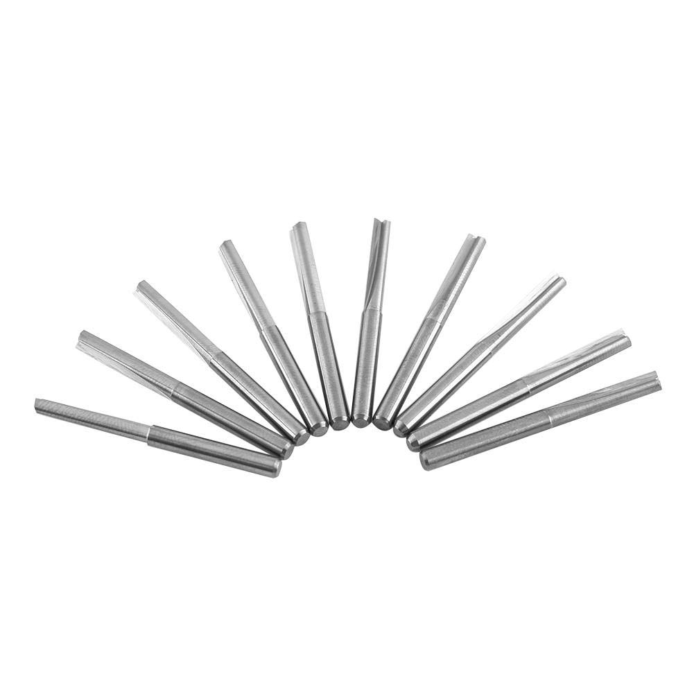 10pcs 3.175 mm Wolframcarbid Fräser Dual Flöten Gerade Schneiden Für CNC-Maschinen Und Rotary Tools