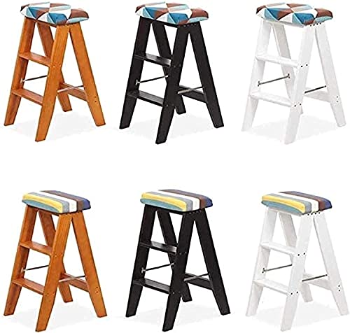 Échelles de bibliothèque et chaise pliante en bois pour espace restreint