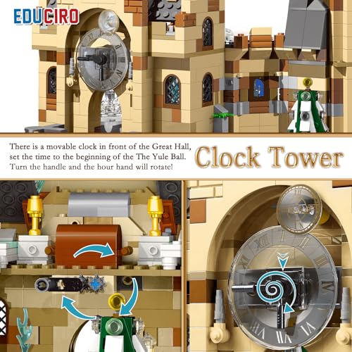 Under The Baubles B777 Harry Castle Clock Tower Building Toy Set With Dumbledore Office Building, Magic Castle Architecture Model For Boys And Girls, Gift Ideas For Potter Fans Kids Aged 8-14 (871 Pcs). thumb #2