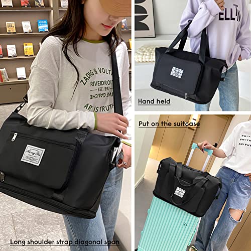 Travel Duffel Tote Bag,Travel Weekender Overnight Bags Women Carry On Bag Totes for Airplanes,Sports Gym Duffle with Trolley Sleeve2