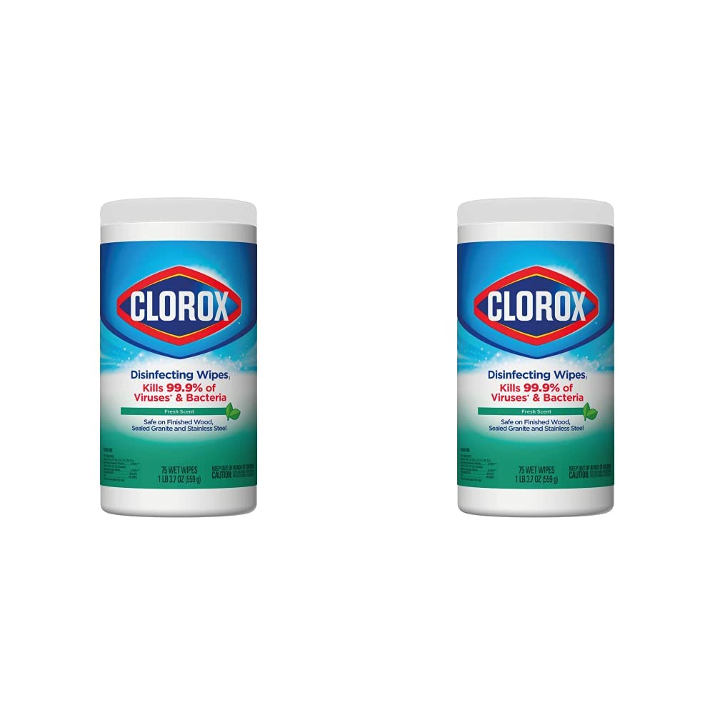 Clorox Disinfecting Wipes Bleach Free Cleaning Wipes Fresh 75 Count Package May Vary Pack of 2