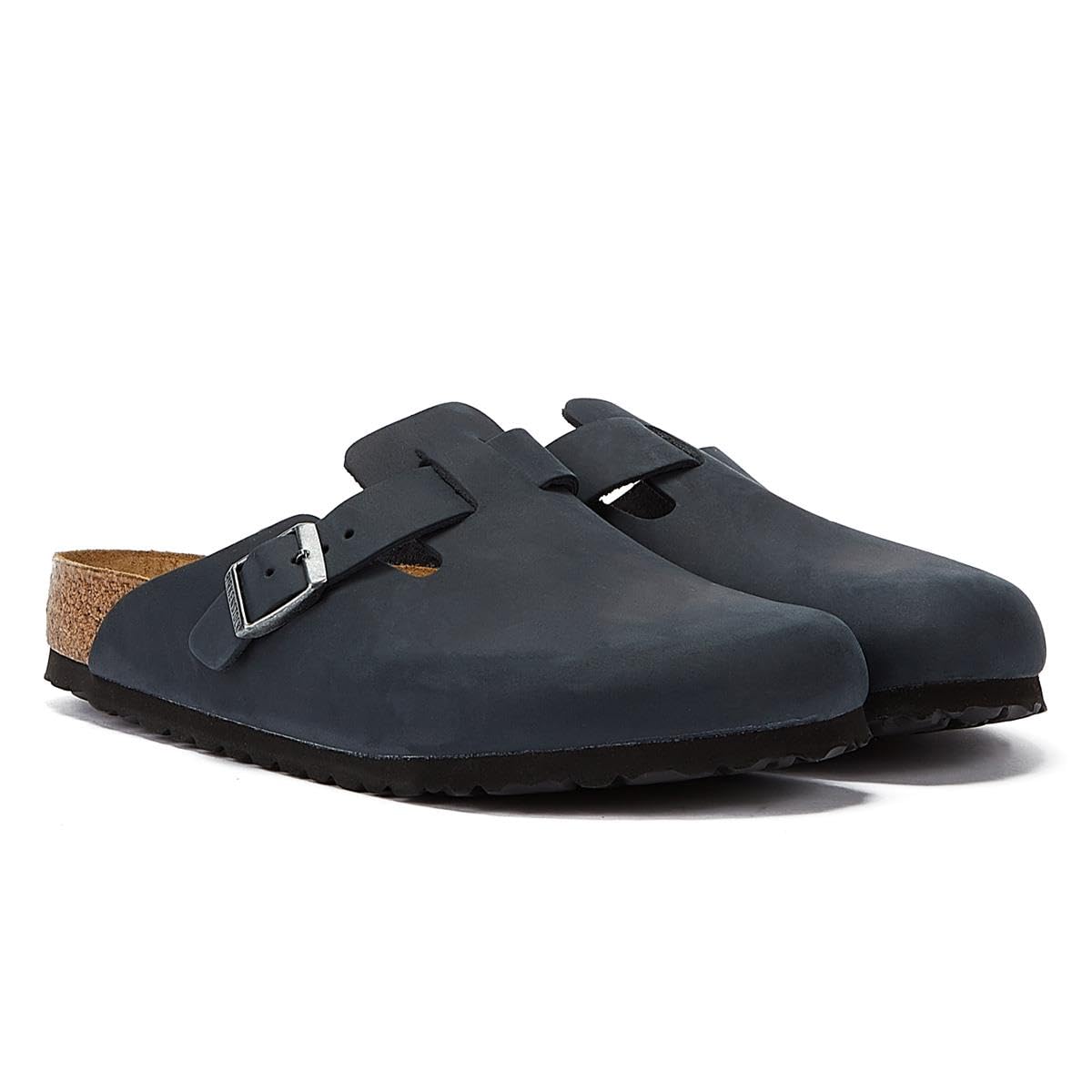 Birkenstock 059463 Boston Black, Oiled Leather Zoccoli Uomo, Black EU 40