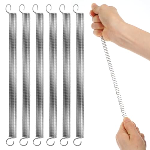 6 Stück Zugfedern mit Haken Edelstahl Zugfeder Doppelhaken Spannfeder Zugfedern mit Haken 165mm Freie Länge Multifunktional Stahlfeder für Zelt Wohnwagen Sonnensegel Trampolin Befestigungs Zugfeder