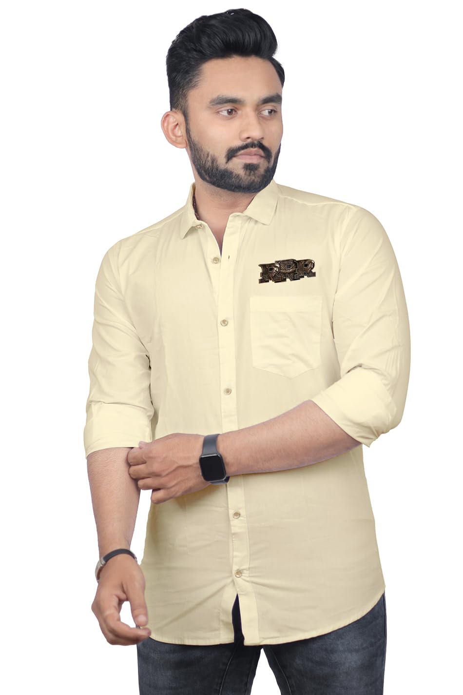 GenericMen's Cotton New RRR Print Full Sleeve Daily Formal & Casual Wear Shirt