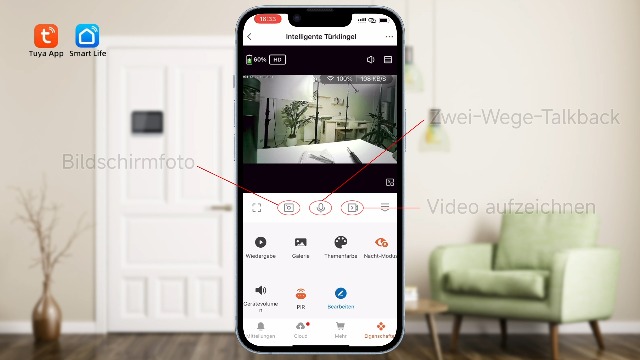 Smart Guckloch Kamera 1080P - WiFi Türspion Mit 4,3" Display