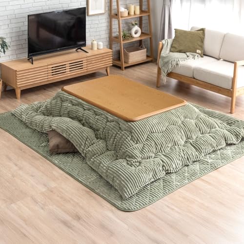 タンスのゲン こたつセット【こたつ + 掛布団 + 敷布団】3点セット 速暖2秒 600W ハロゲンヒーター 長方形 120×80cm 高さ調節 木目 21310001(92017)