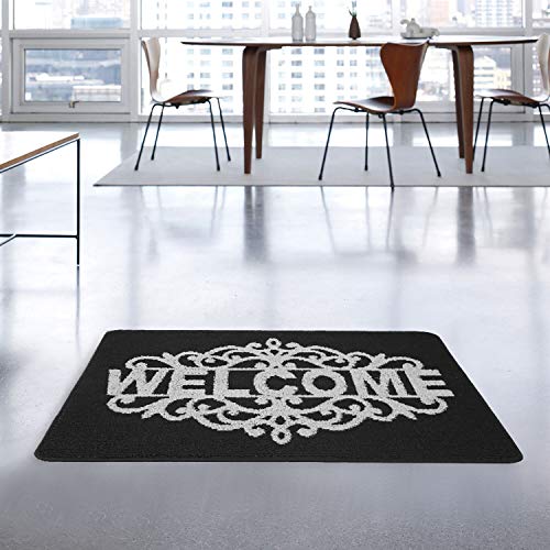 MetaBall Paillasson d Entree Interieur Tapis Antidérapant & Anti-Poussière, Paillasson d'Entree Interieur, Tapis de Porte Lavable & Ultra Absorbant Exterieur Doormat (17" X 30", Royal Welcome) Cover