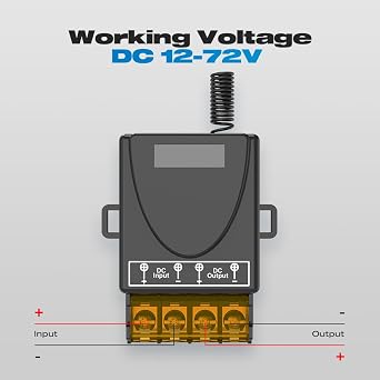 12V التبديل عن بعد لاسلكية، Malictele DC12V/24 V/48 V/72 V 30 A التقوية RF التحكم التبديل مع 328 ft طويلة المدى لمكافحة سرقة الإنذارات أنظمة الأمن الإنارة الأسطوانة ليند باب المحرك