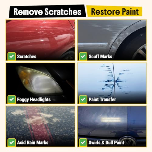 Image of Carfidant Scratch and Swirl Remover - Car Scratch Remover for Vehicles Paint - Polishing Compound for Cars - Paint Restorer Kit with Pad, Microfiber and Sanding Block