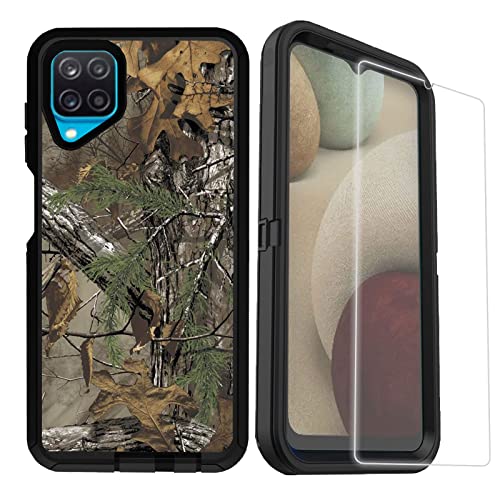 Coque Samsung Galaxy A12 5G antichoc camouflage garcon avec film protecteur d'écran robuste