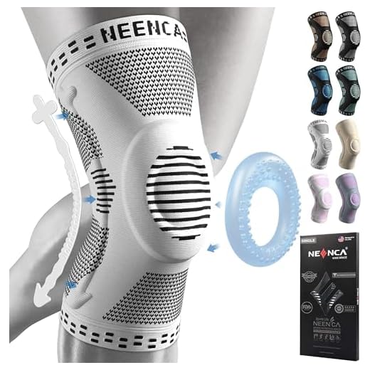 NEENCA Rodillera Profesional, Rodillera de Compresión con Almohadillas de Gel de Rótula y Estabilizadores Laterales para Hombre y Mujer, Rodilleras de Grado Médico para Correr, Desgarro de Menisco