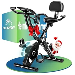 Heimtrainer Fahrrad, SLUNSE 2025 Neu Hometrainer Fahrrad mit stabilem Doppeldreieckrahmen, Klappbar Ergometer Heimtrainer mit 10dB extra Leise, Indoor Bike für Kardio-Training zu Hause, Bis 160KG