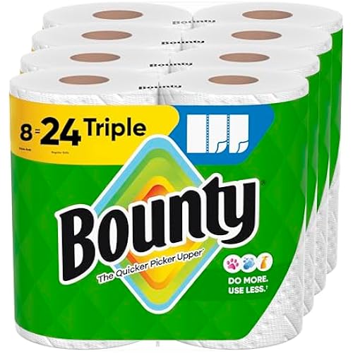 Bounty Select-A-Size Paper Towels, White, 8 Triple Rolls = 24 Regular Roll