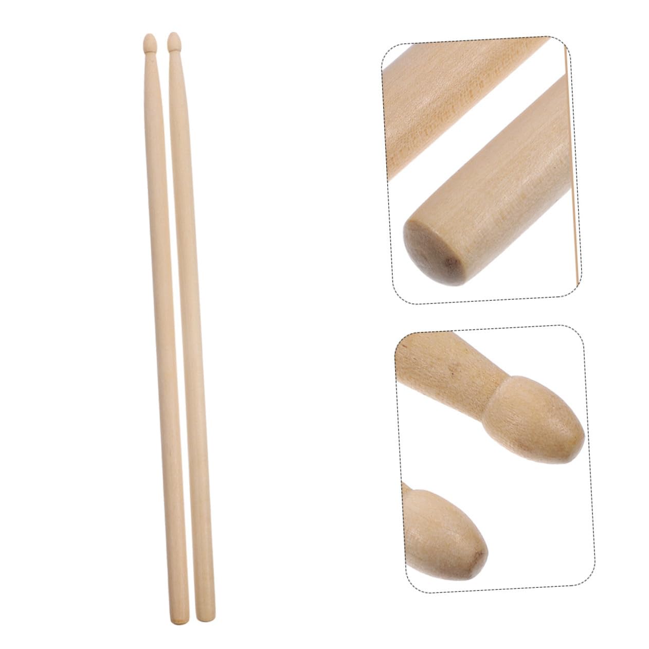 12 Pares Baquetas Batería de Madera para Jazz con Punta Redonda Diseño Equilibrado y Agarre Cómodo para Práctica y Actuaciones Profesionales
