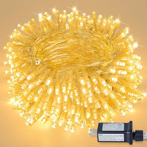 MYGOTO 98FT 200 LEDs String Lights Waterproof Fairy Lights 8 Modes with Memory 30V Power Supply for Home, Garden, Wedding, Party, Christmas Decoration Indoor Outdoor (Warm White)