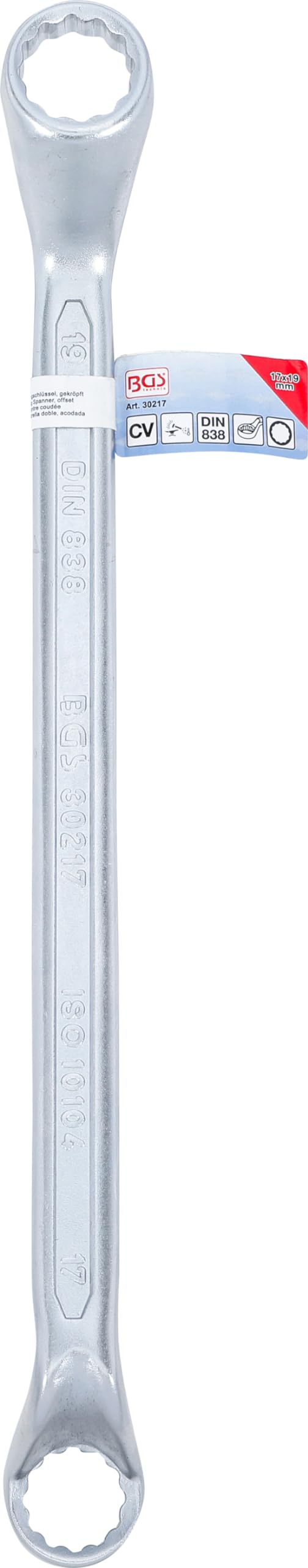 BGS 30217 | Klucz oczkowy dwustronny | głęboko odsadzony | 17 x 19 mm