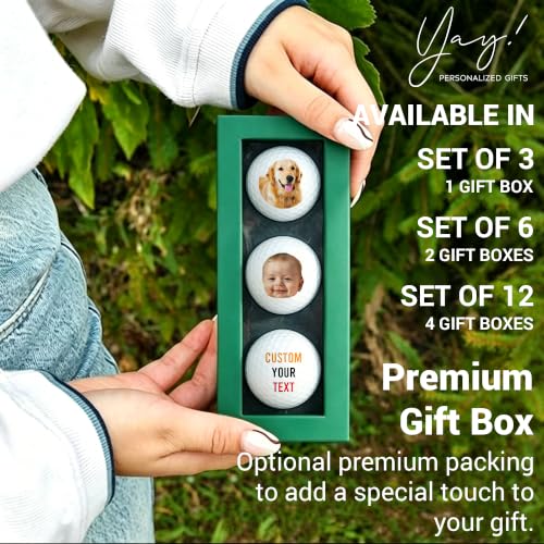 Image of Personalized Golf Gifts for Men, Custom Text or Logo Golf Ball, Golf Lovers | Fuuny Golfballs, Customized Gift for Christmas, Wedding, Golfers, Dads, Boyfriend, Groomsmen, Retirement