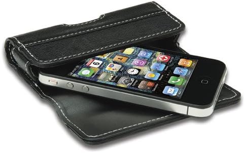 QuickFlipCase for iPhone 4 and NEW iPhone 4S (AT&T/Verizon Versions) Grantwood Technology's Premium Leather Horizontal Flip Case (Black)