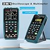 HANMATEK Handheld Digital Oscilloscope 100Mhz Bandwidth with 2 Channels HO102 3.5"TFT Mini Oscilloscope, 2 in 1 Oscilloscope and Multimeter, Backlit Screen, Auto-Calibration Function, Memory Function