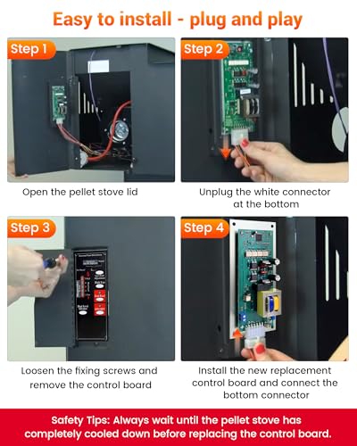 WADYDZMFCF A-E-401 / C-E-401 Control Circuit Board Fit for Breckwell Pellet Stoves 1 RPM Auger Motor Systems, 5-Speed Digital Circuit Board