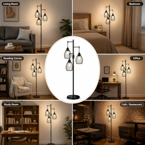Image of Premium Decorative LED Floor Lamp & Glass Art Collection - Modern FlloNight Light - Unique Aesthetic Home Gift (Flaree)
