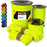 EdcX Paracord 4mm, 35+ Colori Solidi (10m, 15m, 30m, 50m, 100m, 300m) | Corda 100% nylon 4 mm| Corda Tattica 550 Tipo III (Sofit Yellow, 10 m)