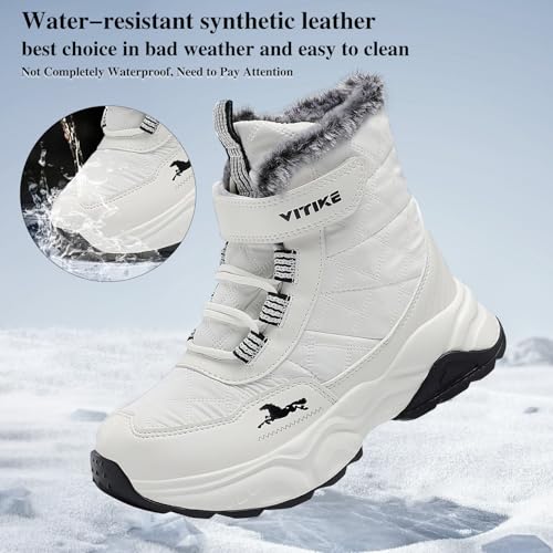 VITUOFLY Boys Hiking Boots Kids Hiking Shoes Girls Outdoor Warm Winter Snow Boots Adventure Trekking Shoes Anti-skid Sneakers Steel Buckle Durable Comfortable2