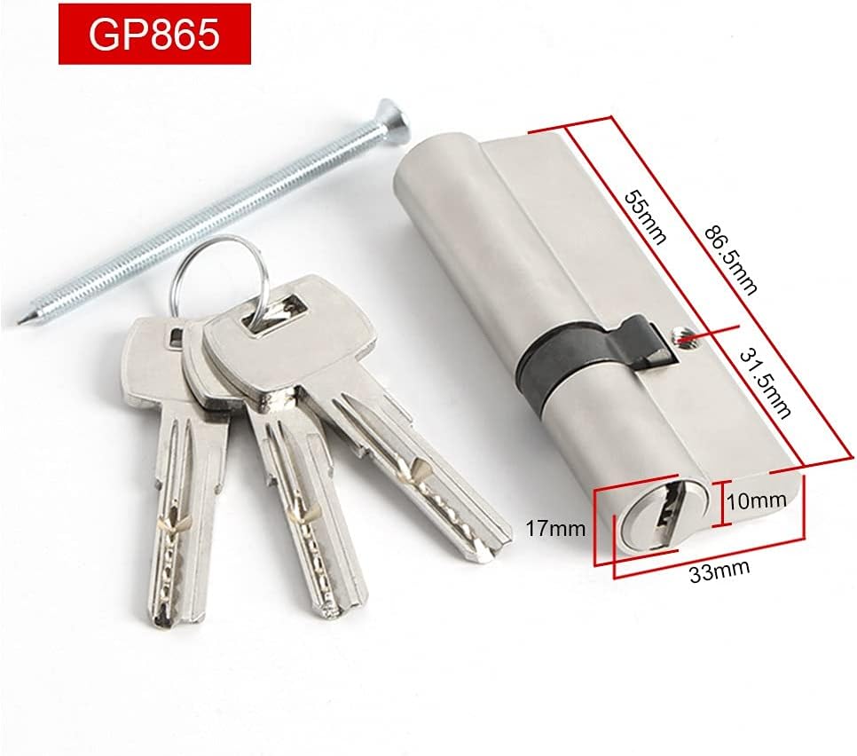 Lock,Cylinder Lock,Upvc Door Locks,Lock Cylinder 63 66.5 70 80 90 mm Lock Cylinder AB Key Anti-Theft Pure Brass Gate Door Lock Handle Bedroom Extended (Color : 80mm 40 add 40mm) (Color : 76.5mm 31.5