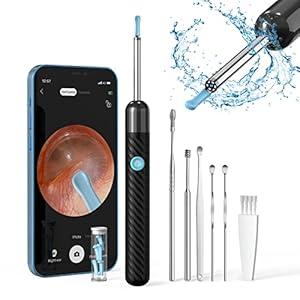 Ear Wax Remover 1080P Wireless Ear Cleaner with Camera with 6 LED Lights 4mm Visual Ear Otoscope for Adults, Kids and…