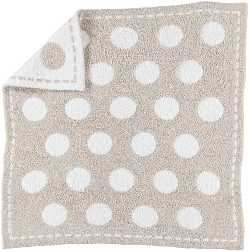 Image of Barefoot Dreams® CozyChic® Dream Receiving Blanket, Stone-White Circles, 30"x30"