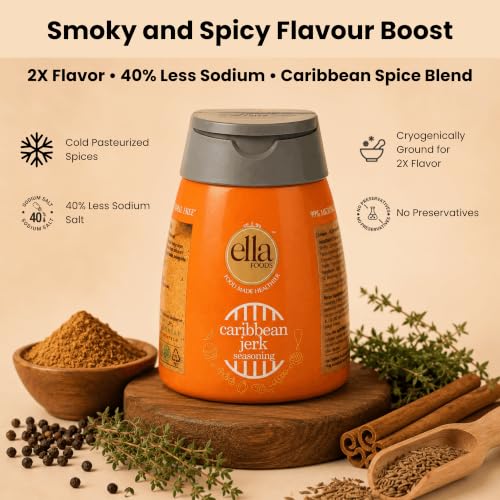 Image of Ella Foods Seasoning | Caribbean Jerk|Pack of 2|Cryogenic Spices | 99% Microbial-free | 100 grams each