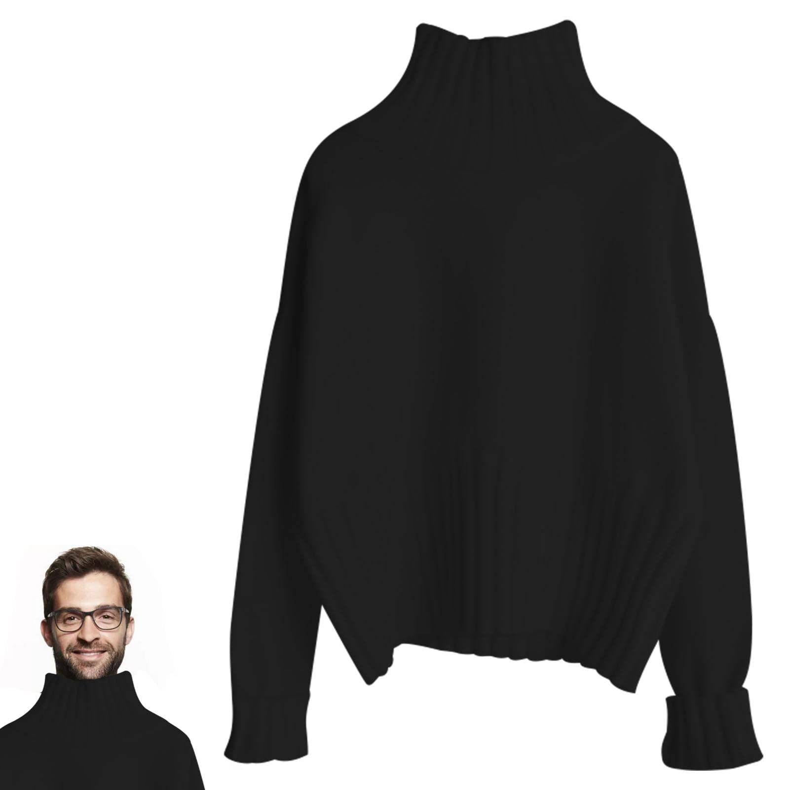 Collare Finto Lavorato A Maglia | Collo Alto, Antivento | In Faux Visone E Lana | Staccabile, Decorativo | Per Donne
