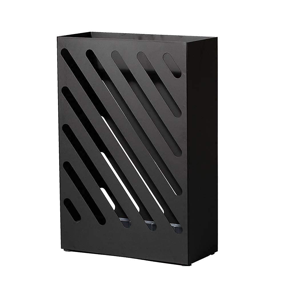 Rohcghc One Color Umbrella Stand, Umbrella Stands, Stand Household,Metal Wrought Iron Hollow Box,Long And Short Storage Rack/Black