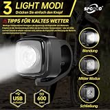 SPGOOD Fahrradlicht Set StVZO, blendfrei, USB-C, Vorne & Rücklicht IPX5