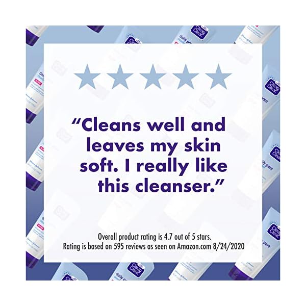 Clean-Clear-Daily-Pore-Facial-Cleanser-for-Soft-Smooth-Skin-Oil-Free-Acne-Face-Wash-for-Normal-Oily-Combination-Skin-Care-55-oz Clean & Clear Daily Pore Facial Cleanser for Soft, Smooth Skin, Oil-Free Acne Face Wash for Normal, Oily & Combination Skin Care, 5.5 oz