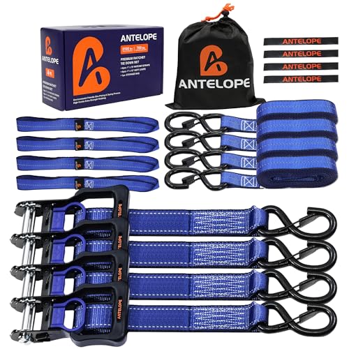 A ANTELOPE Ratchet Tie Strap Set of 4-2100 LBS Breaking Strength, 1
