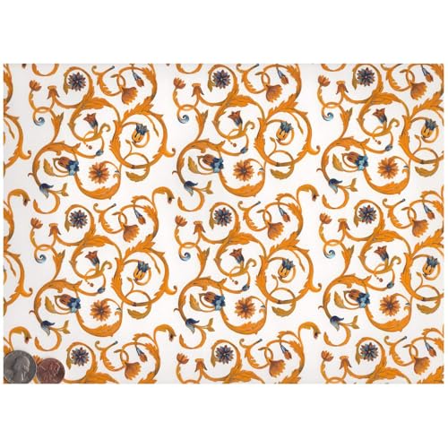 Allover Chintz Gold Scroll 9 x 13.5 Inch Overglaze Ceramic Decal Sheet