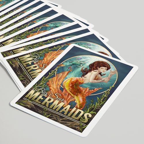 Lantern Press Big Sur California Mermaids 52 Cartas Póker miniatura 5