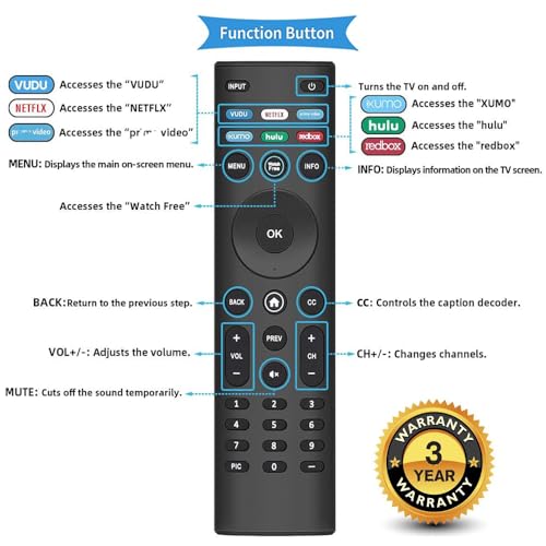 Universal Remote Control XRT140 Compatible for All VIZIO Smart TV D-Series M-Series P-Series V-Series E-Series OLED-Series XRT136 XRT260 Remote Replacement - Image 6